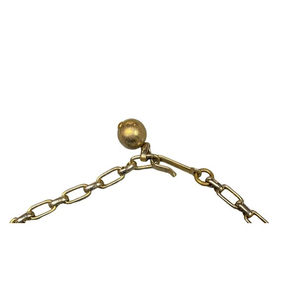 Vintage Thermoset Leaf Necklace Choker Gold Tone Brown Moonglow - Picture 3 of 5